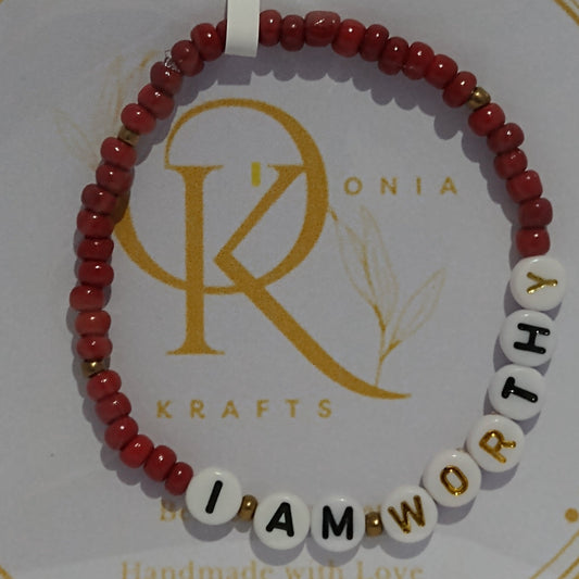 Bead Bracelet (Single)- I Am Worthy