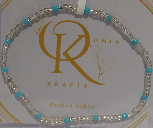 Beaded Anklet (Single)-The Clear Bead