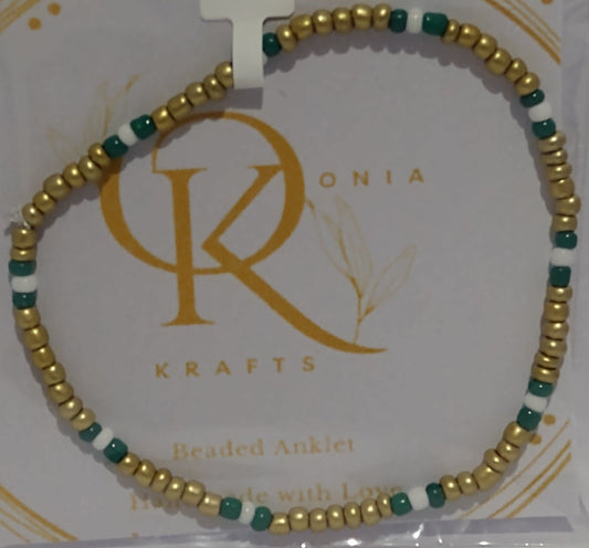 Beaded Anklet (Single)- The Golden Coloured