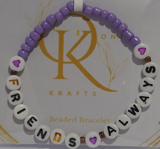 Bead Bracelet (Single): Friends Always (Light Purple)