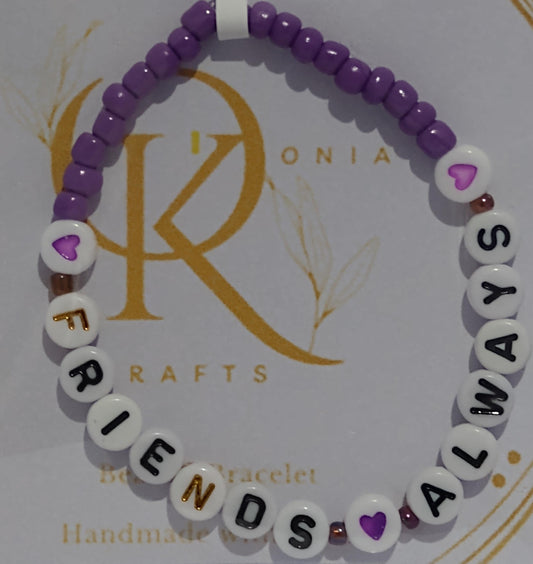 Bead Bracelet (Single): Friends Always (Dark Purple)